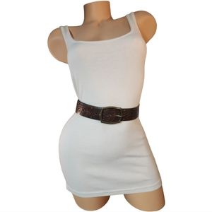 BELT OS BROWN LEATHER CUTOUT HIPSTER BELT